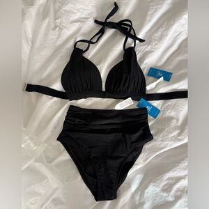 Cupshe Black High-Waist Bikini Set (NWT)